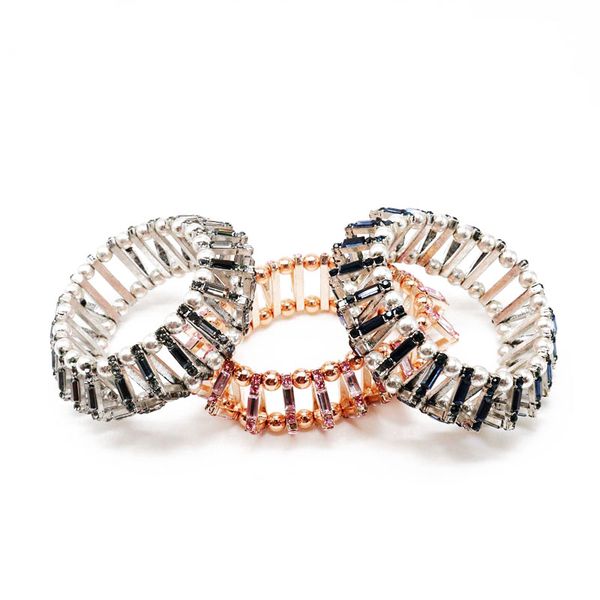

stretched bracelet glass stones punk creative, Golden;silver