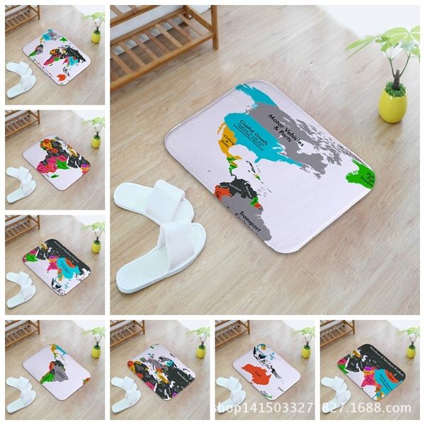 

watercolor map pattern home furnishing bedroom in front of the door non-slip land pad carpet mixed batch