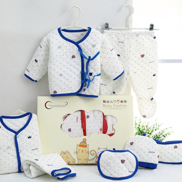 

baby clothes set winter keep warm7 pcs/set cotton newborn for girls boys toddler baby-clothes new born gift set soft cute, White