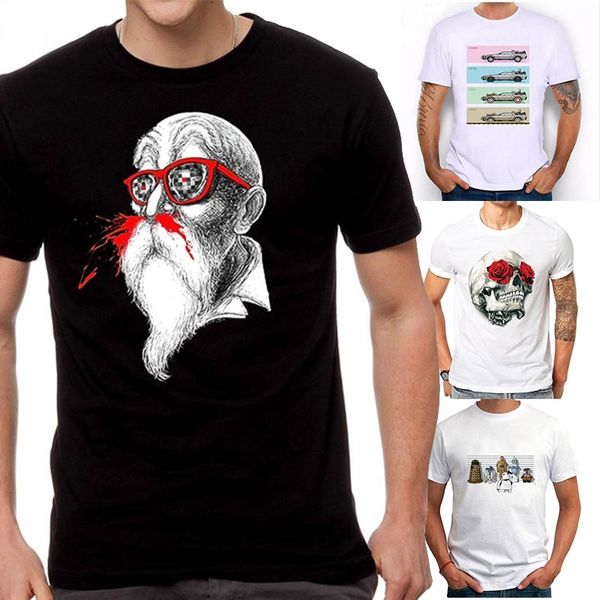 

creative fashion funny printed summer t-shirt novelty o neck men's short sleeve t shirt s-3xl, White;black