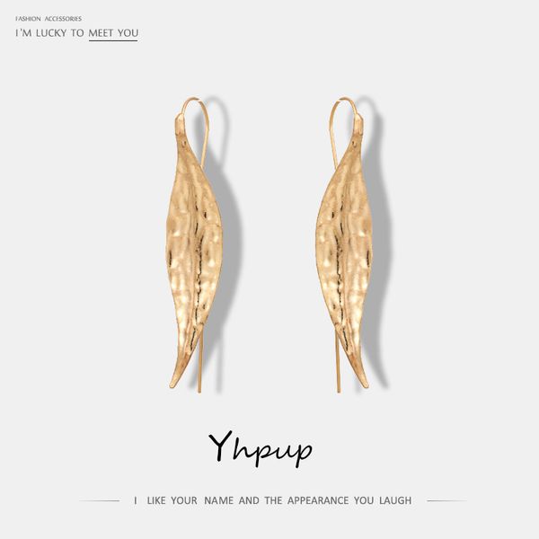 

yhpup new fashion zinc alloy golden leaf earrings elegant statement unique earrings pendientes mujer moda 2019 party gifts, Silver