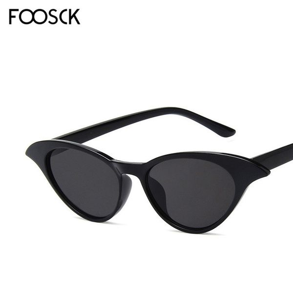 

foosck small cat eye sunglasses women vintage black sun glasses female ladies cateye sunglass 2020 retro eyewear uv400, White;black