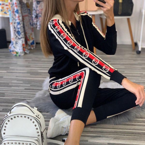 

womans designer tracksuits female sets brand two-piece set letter print fashion + pants luxury casual ladys selling size s-xl 2020, White