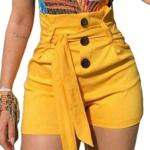 

womens summer plus size high waist shorts button down belted lace up solid color skinny shorts casual night clubwear s-5xl, White;black