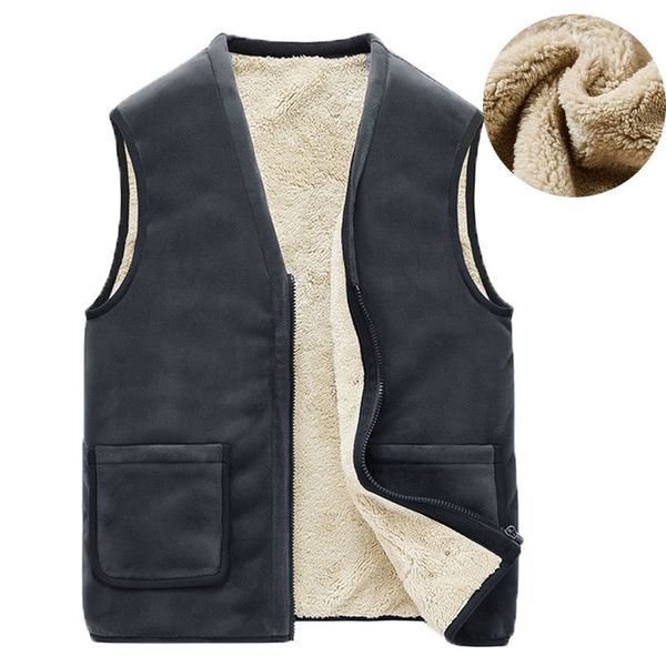 

осень зима повседневный рукавов куртки мужчины теплый флис mens vest куртка 5xl брюнет плотный рукавов мужские жилет gilet chaleco, Black;white