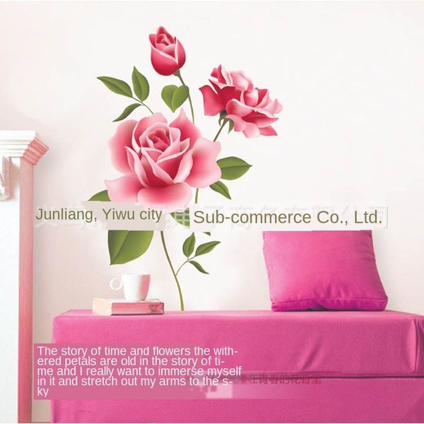 

rose wall sticker bedroom living room sofa tv background removable sticker