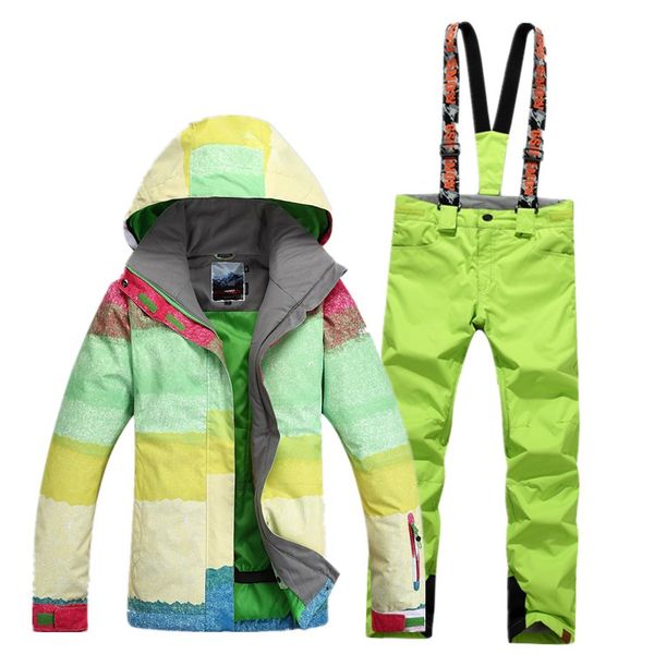 

gsou snow ski suit, women's suit, ski rainbow series