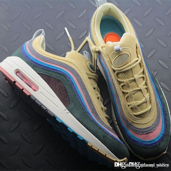 

new sean wotherspoon men women outdoor shoes 97s designer women corduroy low yellow blue hybrid outdoor walking shoes