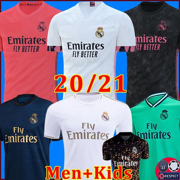 

2020 2021 реал мадрид джетки 19 20 футбол джерси опасность sergio ramos benzema vinicius camiseta футбольная рубашка униформа мужчины + детс, Black;yellow