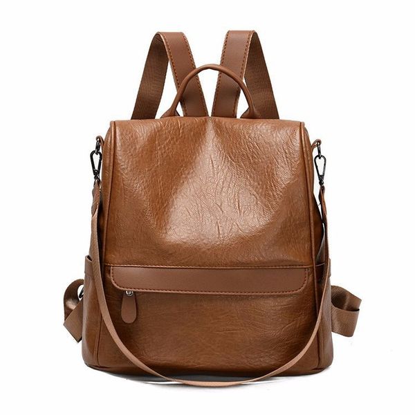 

2019 new double shoulder backpack pu fresh and simple backpack