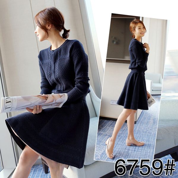 

новый ранний осенний свитер чистый красный костюм-двойка по имени yuanyuan xiaoxiangfeng вязаное платье свитер юбка костюм, White