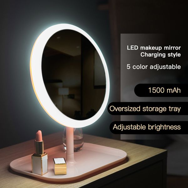 

mirror makeup mirror with led lights female portable led live fill charging table makeup light small mirrors