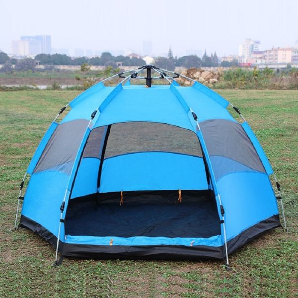

automatic multi-person double-layer 5-8 people hexagonal tent outdoor hiking camping camping rain tent