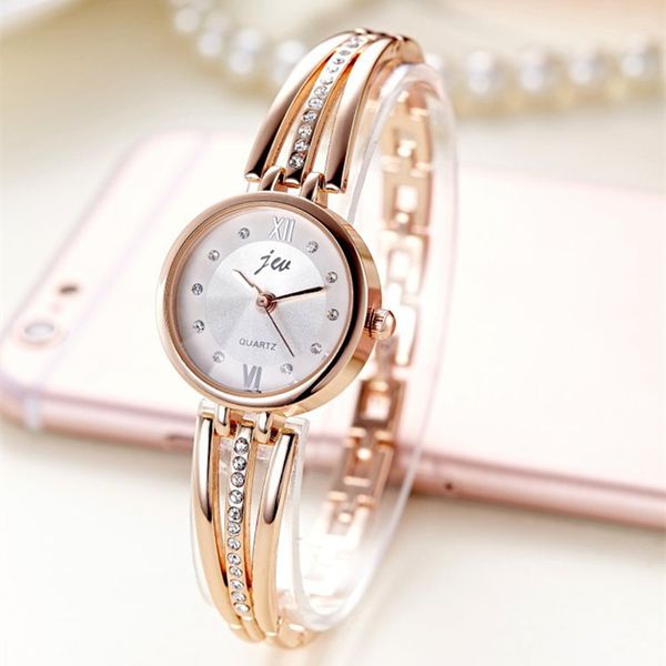 

fashion rhinestone watches women stainless steel bracelet watches ladies quartz dress clock #c, Slivery;brown