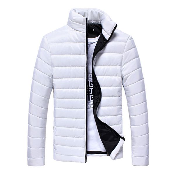 

2019 new winter jacket men colorful solid thick jackets parkas slim fit long sleeve quilted outerwear boy clothing warm coats, Black
