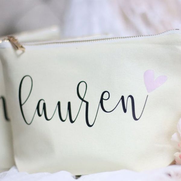

bridesmaid cosmetic bag, maid of honor make-up gift, cosmetic case, wedding proposal bag, personalized makeup bag
