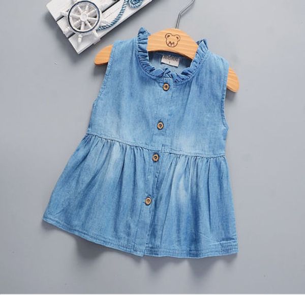 

denim baby girl princess dress kid baby party wedding pageant dresses girls clothes, Red;yellow