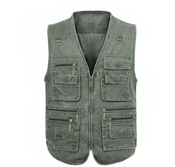 

men vest xl-5xl multi function vests casual big size vest men, Black;white
