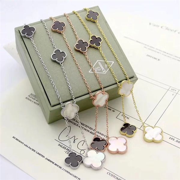 

элегантный стиль четыре клевер ожерелье для женщин чувствительной гирс партии ожерелья мода дама ожерелье модных ювелирных изделий, Silver