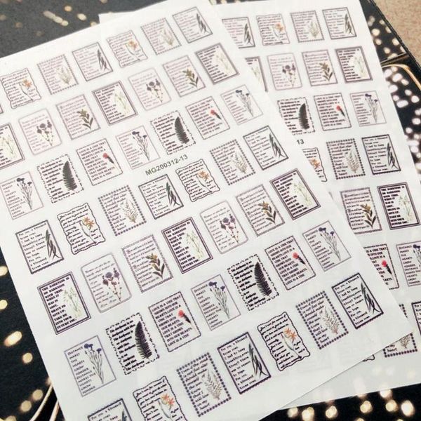 

mg200305-05 english letter fashion designs cross 3d nail art stickers decal template diy nail tool decorations, Black