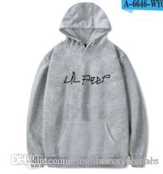 

лил пип бренд мода с капюшоном топы кофты любовные письма печати балахон для мужчин одежда, Black