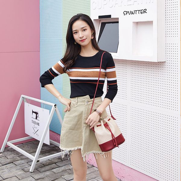 

2020 new women's shoulder bag fashion bucket bag prismatic large-capacity cross-body handbag small fragrance wind bucket