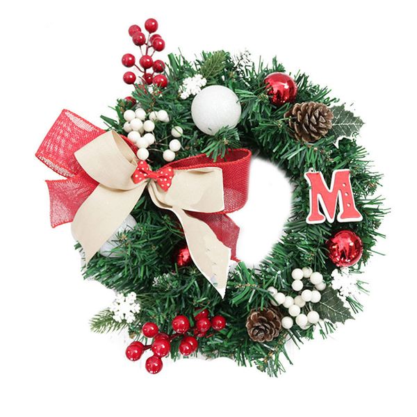 

30cm christmas wreath door wall hanging ornament garland decoration christmas present garland welcome front door wreath housewar