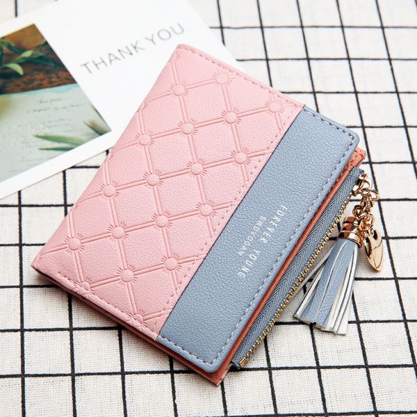 

new short women's purse pu leather wallet ladies hand bag female fashion bag with coin pocket card holder, Red;black