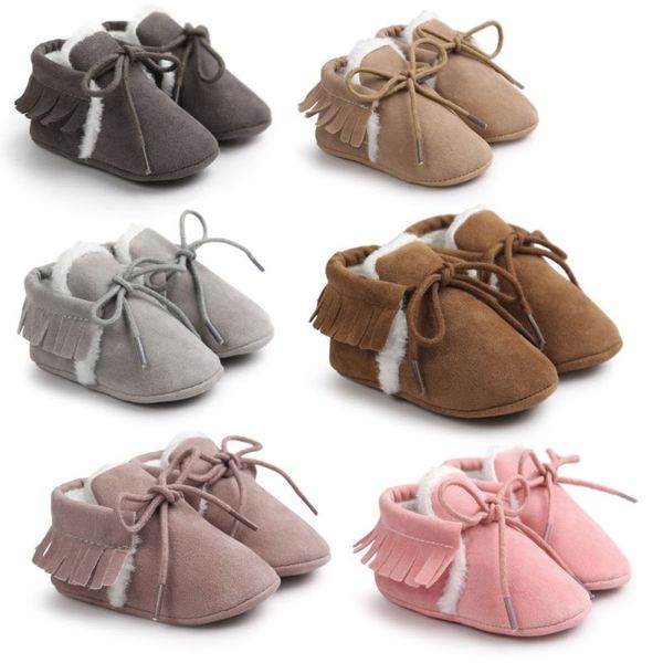 

newborn baby boy girl moccasins shoes fringe soft soled non-slip footwear crib shoes pu suede leather first walker new
