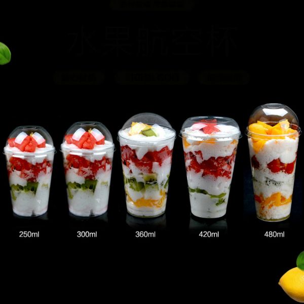 

disposable aviation hard plastic cup coffee milk fruit juice takeaway packaging cups with lids high transparent thickening