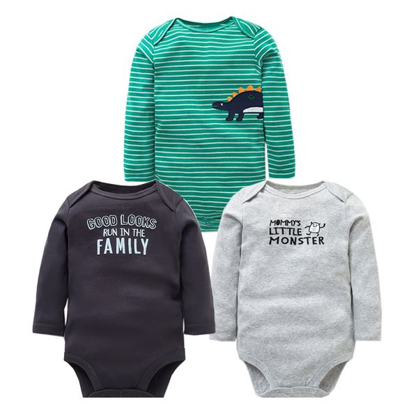 

newborn baby clothes 3pcs/lot baby rompers long sleeve 100% cotton boy clothes infant jumpsuit 0-24 month, Blue