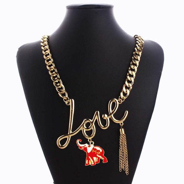 

dst delta sigma theta tassel love taelephant charm neckalce jewelry, Silver