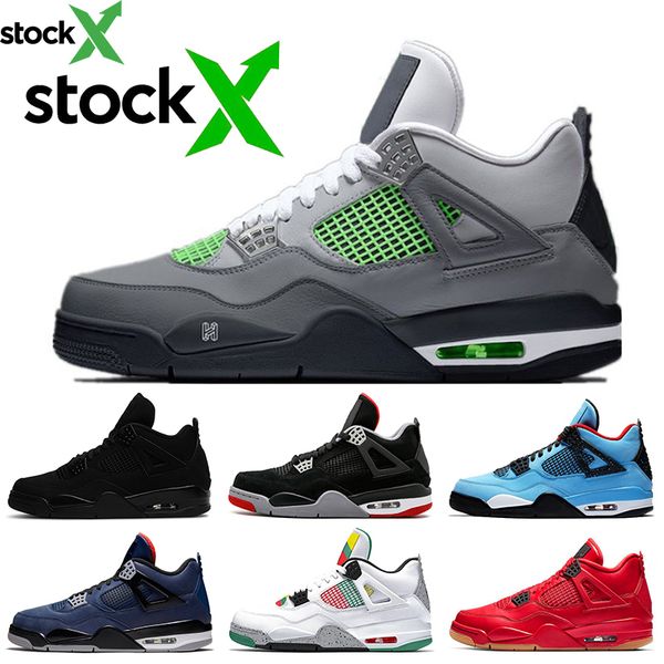 

2020 new fashion 4 4s mens basketball shoes neon carnival black cat 2020 singles day bred tattoo what the mens trainers sports sneakers