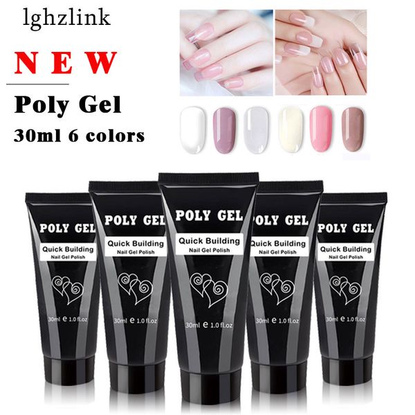 

30g polygel poly gel quick building polygel crystal jelly hard poli gel acrylic soak off nail extension slip solution, Red;pink