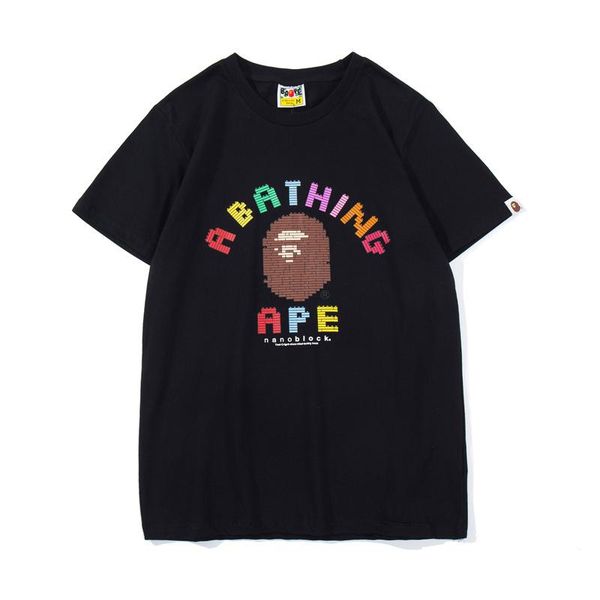 

мужская футболка мужская модельер короткие рукава bathing ape хлопка высокого качества тенниски тройников размер m-xl, White;black
