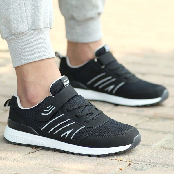 

leader show fashion men casual shoes comfortable spring outdoor men sneakers breathable outdoor shoes walking zapatillas, Black