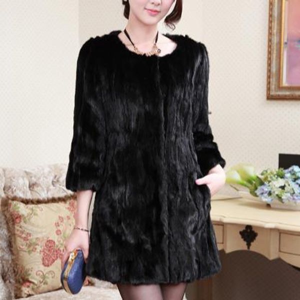

vetement 2019 winter women's faux fur coat artificial fur overcoat furry jacket femme plus size furry fake outwear z345, Black