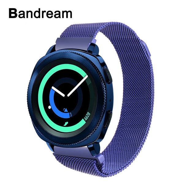 

milanese stainless steel watchband for samsung gear sport sm-600 ticwatch 2 withings steel hr 40mm magnet watch band wrist strap, Black;brown