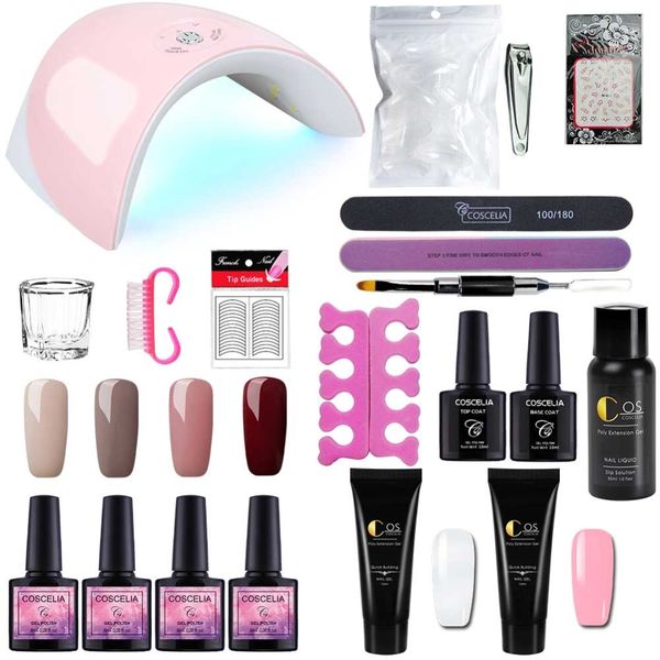 

coscelia 15ml poly gel set with 36w lamp gel nail polish set nail extensions for varnish tools for manicure art