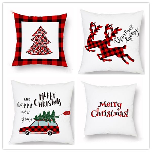 

plaid pillow cases xmas grid hold pillow case christmas tree deer car cushion home decorative pillow xmas party gift wy67q