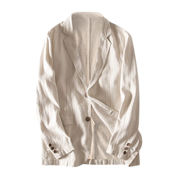 

klv 2019 men suit jacket men's slim fit linen blend pocket solid long sleeve suits blazer jacket outwear suit d4, White;black