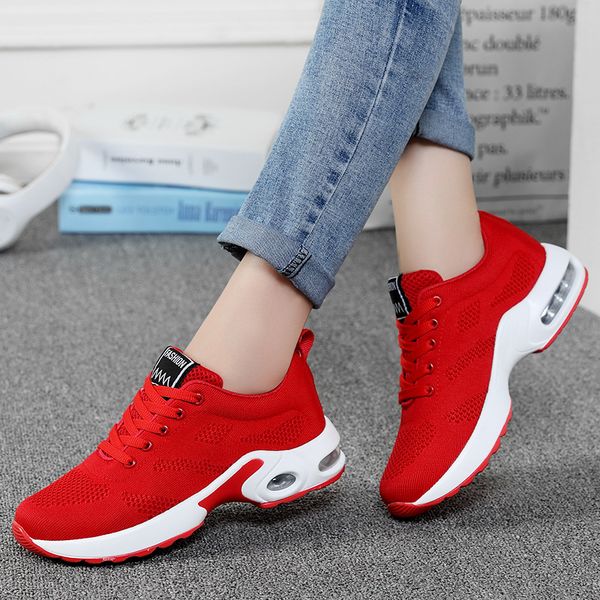

casual shoes for women spring summer autumn new air cushion lovers shoes korean-style comfortable meshes womens sneakers plus size 44, Black