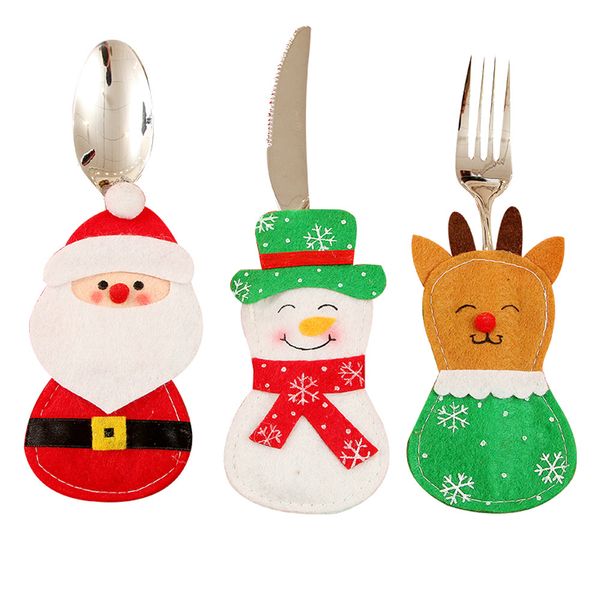 

christmas tableware bag xmas decor snowman kitchen holder pocket dinner cutlery christmas cutlery set decoration f80