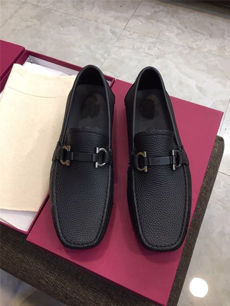 

original box] new arrival men black diamond dress loafers drive cow leather slip-on casual leisure shoes made in italy 19ss 38-45