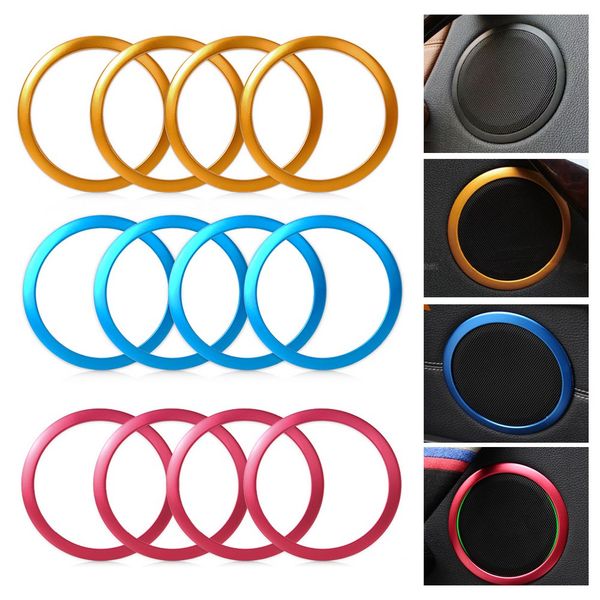 

car interior door stereo speaker trim cover auto interior decorative car door stereo speaker collar cover trim