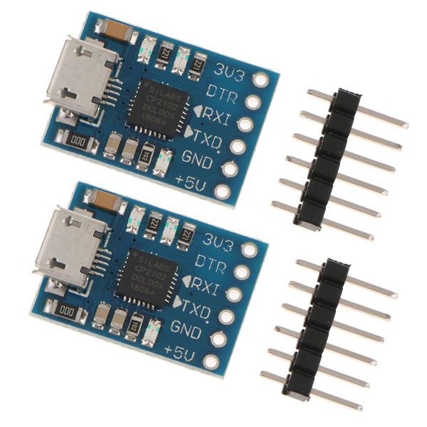 

2pcs micro usb uart cp2102 usb2.0 to uart ttl module 6pin serial converter replace rs232