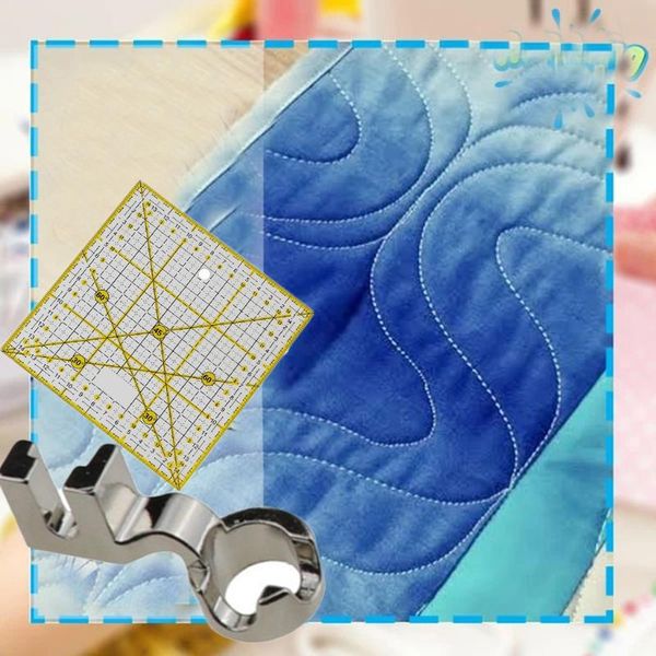 

diy patchwork foot quilting embroidery high shank for sewing machine tool, Black