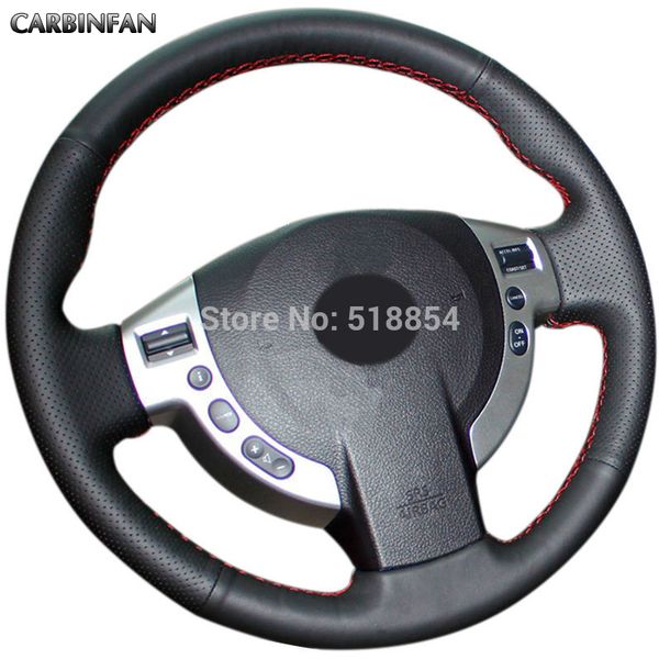 

black artificial leather car steering wheel cover for qashqai x-trail nv200 rogue