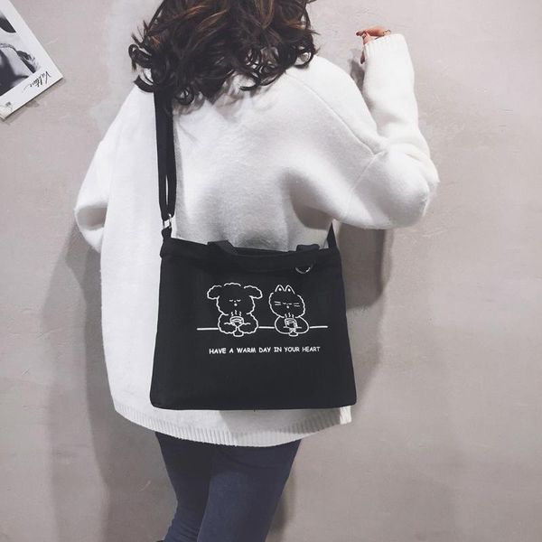 

cartoon canvas bag wild cotton bag portable environmental protection 2020 new ladies handbag girls large capacity canvas