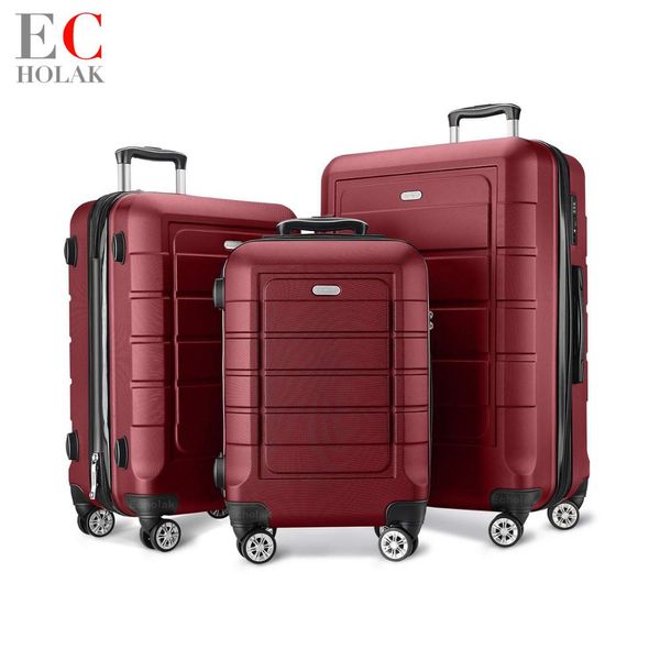 

3 piece set luggage with tsa lock spinner 20in24in28in expandable suitcase pc+abs suitcase with wheel luggage